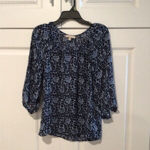 Banana Republic Navy and White Blouse